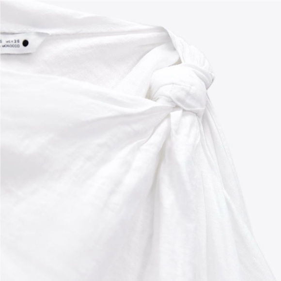 🐚 ZARA BOHO WHITE ASYMMETRICAL LINEN DRESS! - Picture 16 of 16